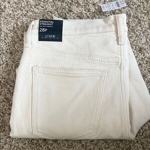 J. Crew Essential Straight Jeans in Off-White